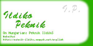 ildiko peknik business card