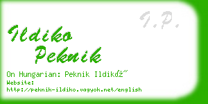 ildiko peknik business card